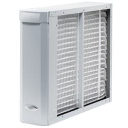 Whole-home HVAC air filtration system with high-efficiency pleated filter cabinet