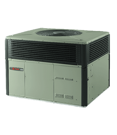 Trane commercial rooftop HVAC unit for heating and cooling large buildings