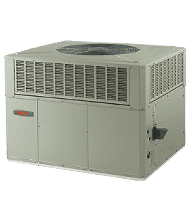Trane commercial rooftop HVAC unit for heating and cooling large buildings